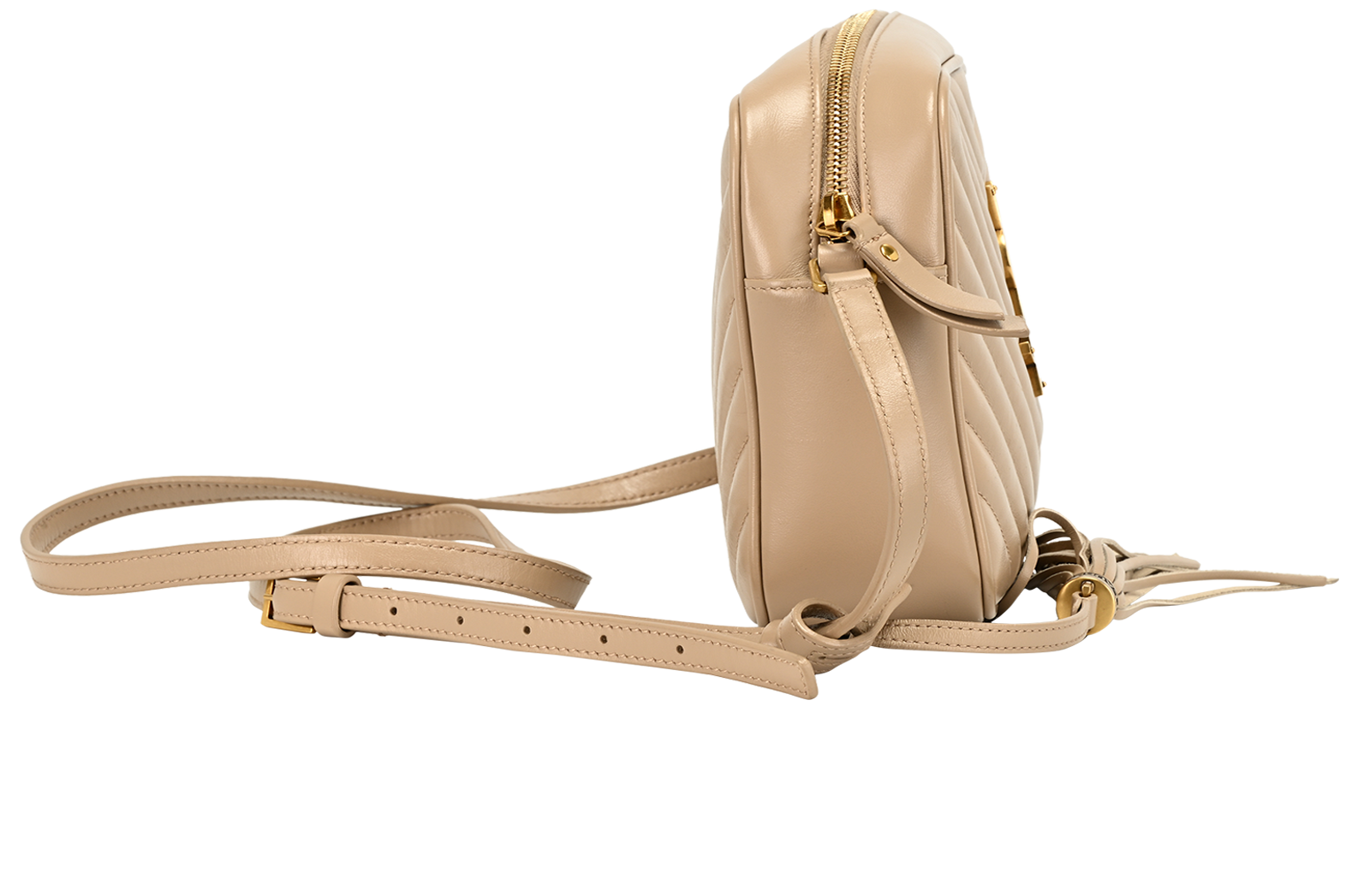 Lou Camera Bag, &pound;950, Handbags, Beige, Leather, Side view